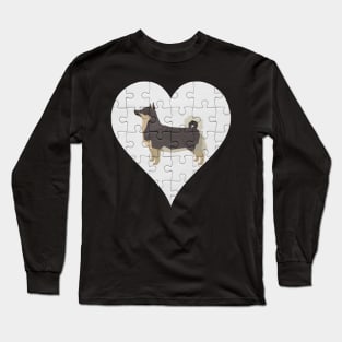 Swedish Vallhund Heart Jigsaw Pieces Design - Gift for Swedish Vallhund Lovers Long Sleeve T-Shirt